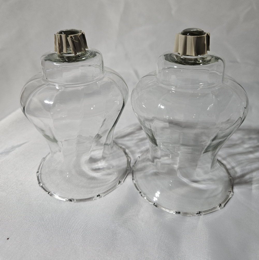 Pair Of Vintage Homco Clear Peg Votive Cup Candle Holder